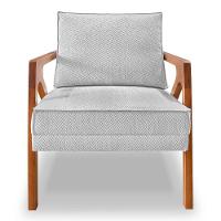 Kit 2 Poltronas Decorativa Luiza Linho Bouclê Base Em Madeira Castanho - Pallazio Cinza - 8