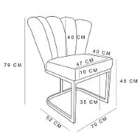Kit 02 Poltronas Flor Veludo Marrom Base Metálica Industrial Dourado - Pallazio - 2