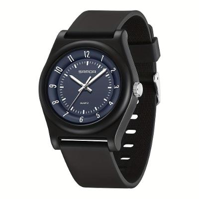 Relógio De Quartzo Elegante Sanda Ultrafino, Display Analógico Preto Azul