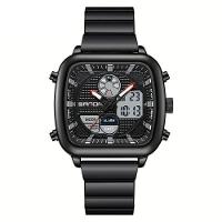 Relógio Esportivo De Movimento Duplo Sanda, à Prova D'água E Com Luz Noturna Preto - 1