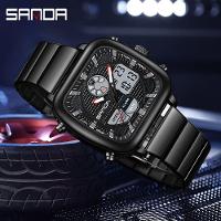 Relógio Esportivo De Movimento Duplo Sanda, à Prova D'água E Com Luz Noturna Preto - 2