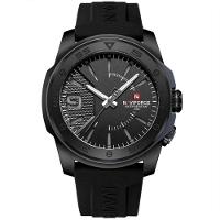Relógio Quartzo Display Luminoso Esportivo A Prova água Pulseira De Silicone 5atm Preto Fosco - 1