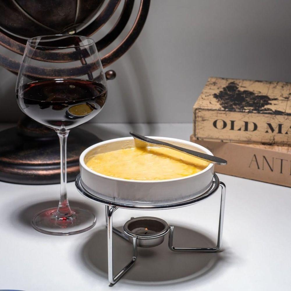 Rechaud Cerâmica Para Queijo Com Faca 3 Peças Wolff Branco - 2