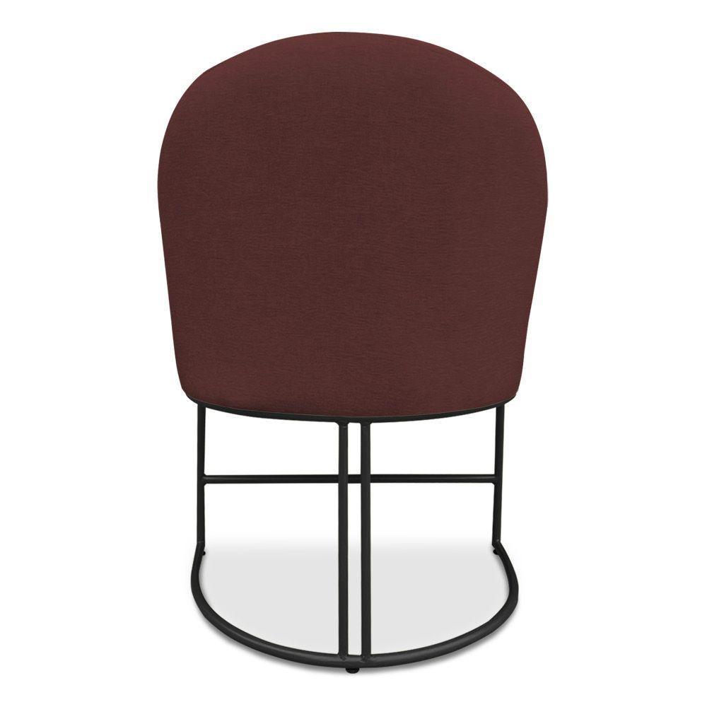 Cadeira Poltrona De Jantar Bela Suede Marsala Base Metálica Industrial Preto - Pallazio - 3