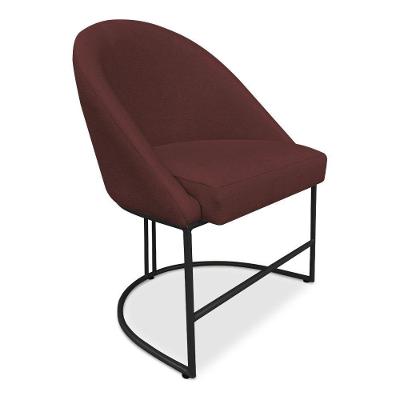 Cadeira Poltrona De Jantar Bela Suede Marsala Base Metálica Industrial Preto - Pallazio