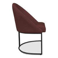 Cadeira Poltrona De Jantar Bela Suede Marsala Base Metálica Industrial Preto - Pallazio