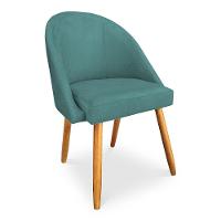 Kit 04 Cadeiras Jantar Bela Suede Azul Turquesa Pés Palito Castanho - Pallazio - 5