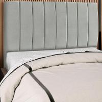 Cabeceira Casal 140cm Allia Suede Cinza Claro Rm Cinza Claro - 6