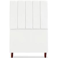 Cabeceira Solteiro 90cm Arlla Suede Branco Rm Branco - 3