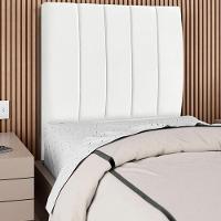 Cabeceira Solteiro 90cm Arlla Suede Branco Rm Branco - 6