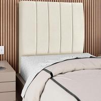 Cabeceira Solteiro 90cm Arlla Suede Bege Rm Bege - 6