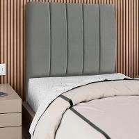 Cabeceira Solteiro 90cm Arlla Suede Cinza Rm Cinza - 6