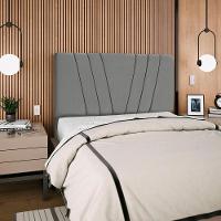 Cabeceira Casal 140cm Bell Suede Cinza Rm Cinza - 2