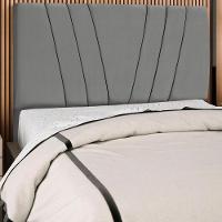 Cabeceira Casal 140cm Bell Suede Cinza Rm Cinza - 6