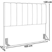 Cabeceira Queen 160cm Allia Suede Branco Rm Branco