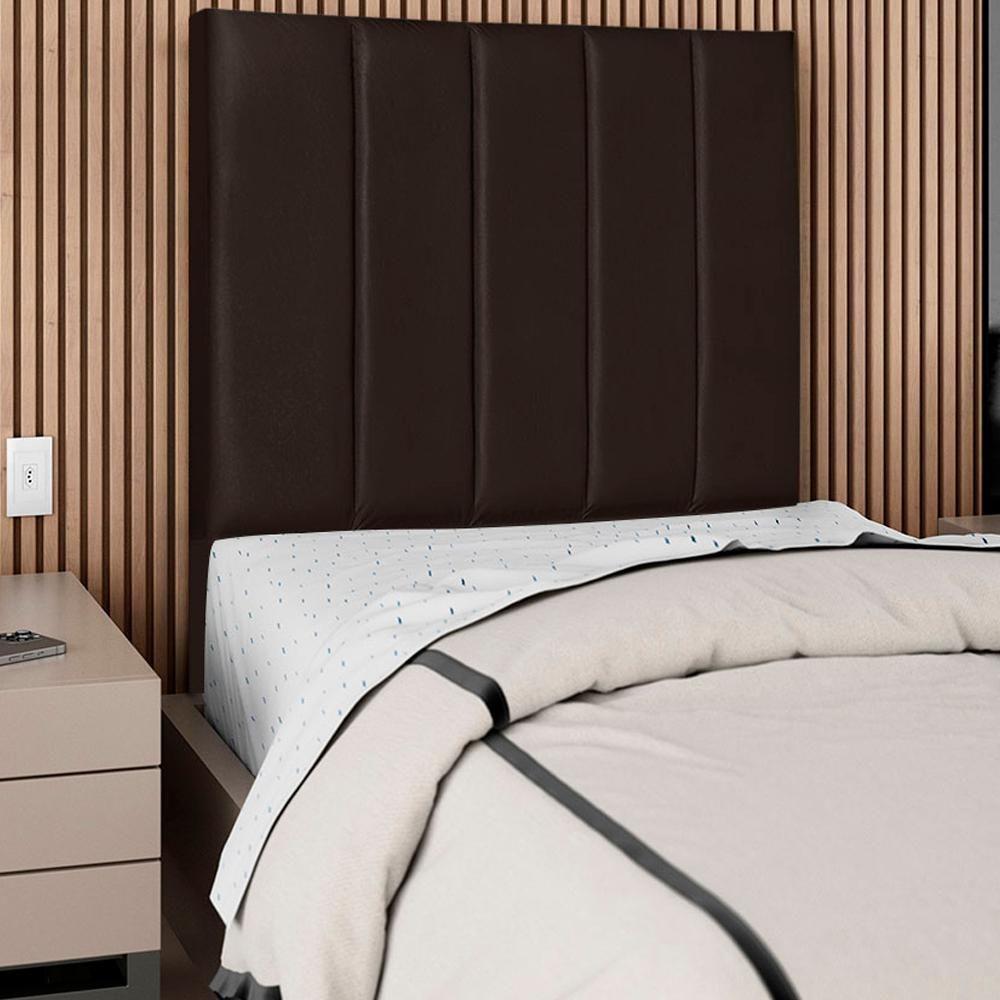 Cabeceira Solteiro 90cm Allia Corano Marrom Rm Marrom - 6