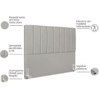 Cabeceira Queen 160cm Allia Linho Cinza Rm Cinza - 5