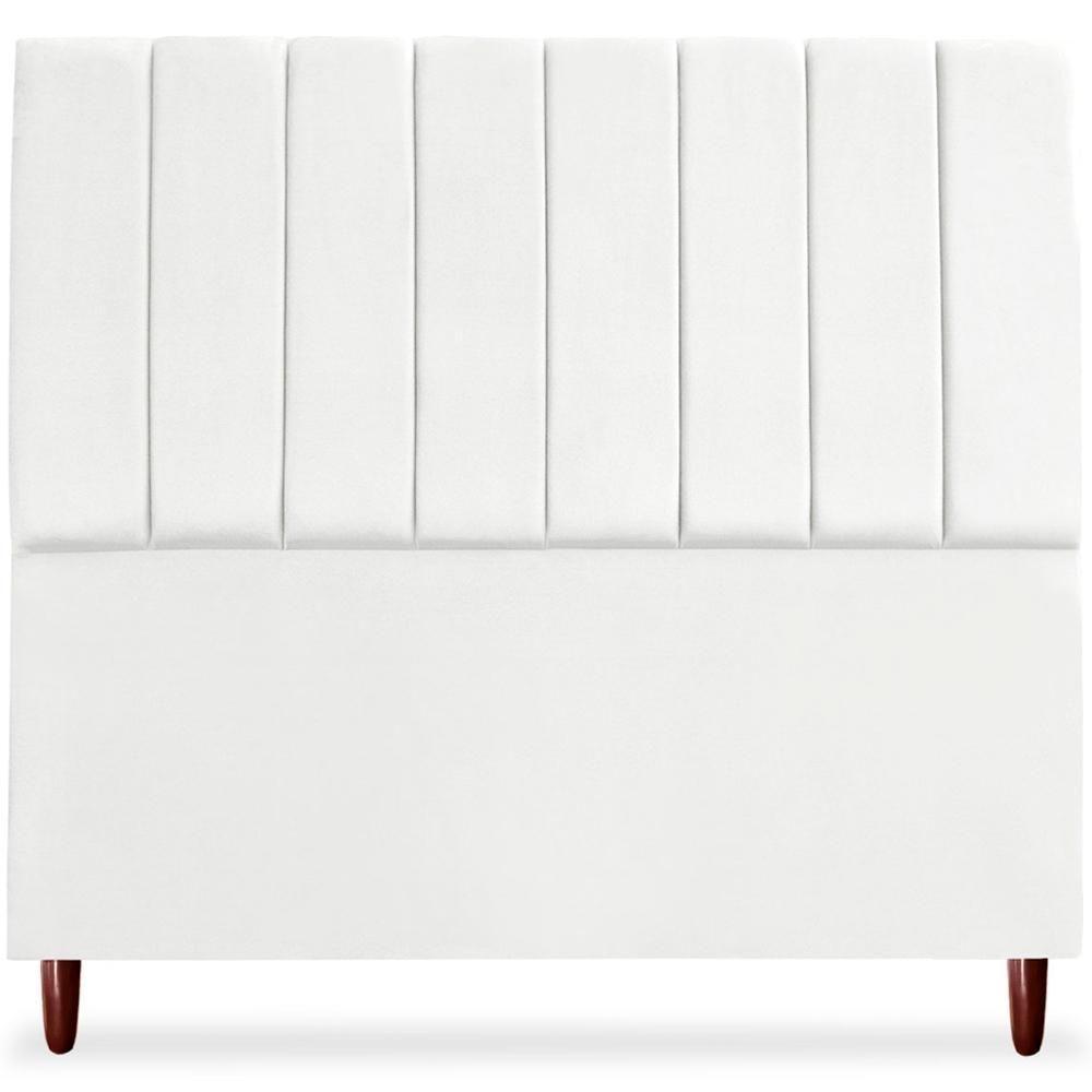 Cabeceira Casal 140cm Arlla Suede Branco Rm Branco - 3