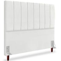 Cabeceira Casal 140cm Arlla Suede Branco Rm Branco - 1