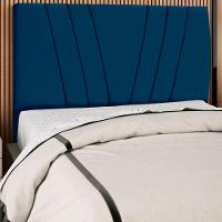 Cabeceira Casal 140cm Bell Suede Azul Rm Azul - 6