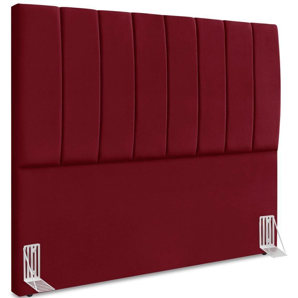 Cabeceira Casal 140cm Allia Suede Vinho Rm Vinho - 1