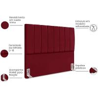 Cabeceira Casal 140cm Allia Suede Vinho Rm Vinho - 3