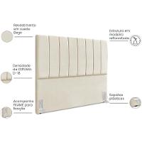 Cabeceira Casal 140cm Allia Suede Bege Rm Bege - 5