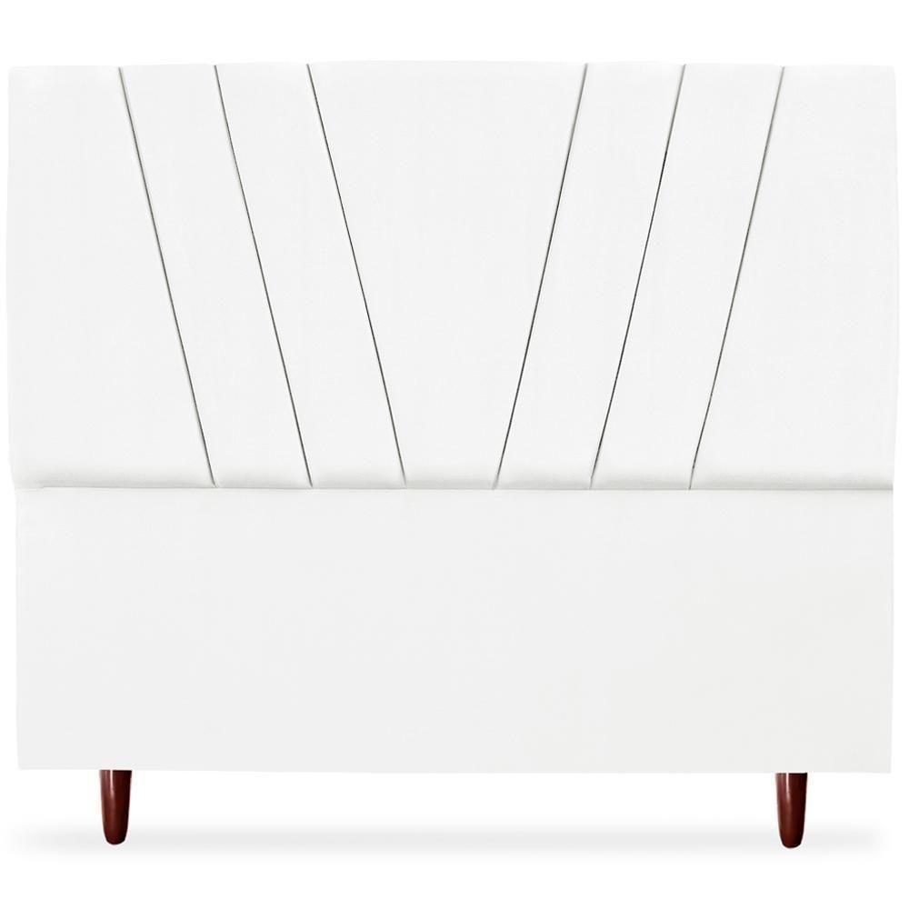 Cabeceira Casal 140cm Bell Suede Branco Rm Branco - 3