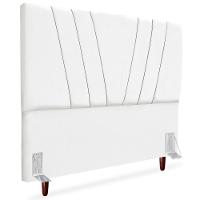 Cabeceira Casal 140cm Bell Suede Branco Rm Branco - 1