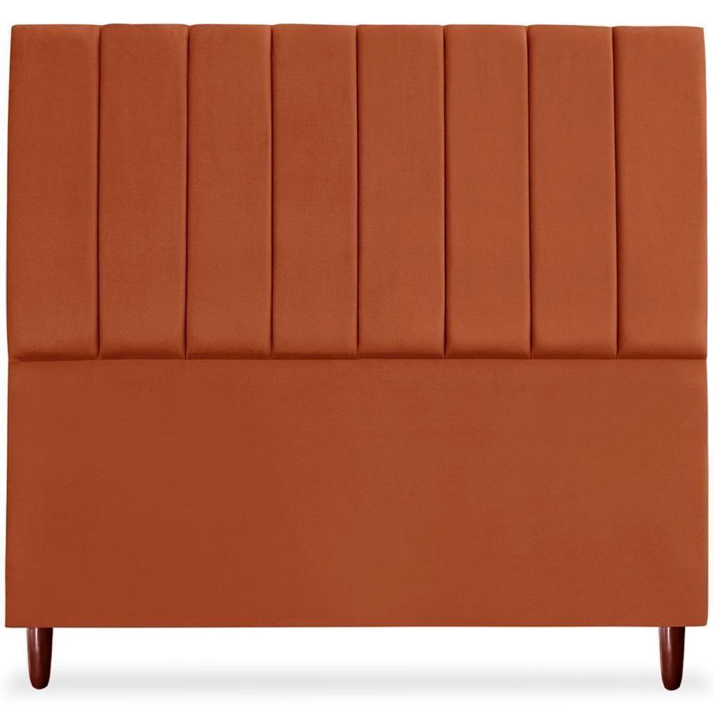 Cabeceira Casal 140cm Arlla Suede Terracota Rm Terracota - 2