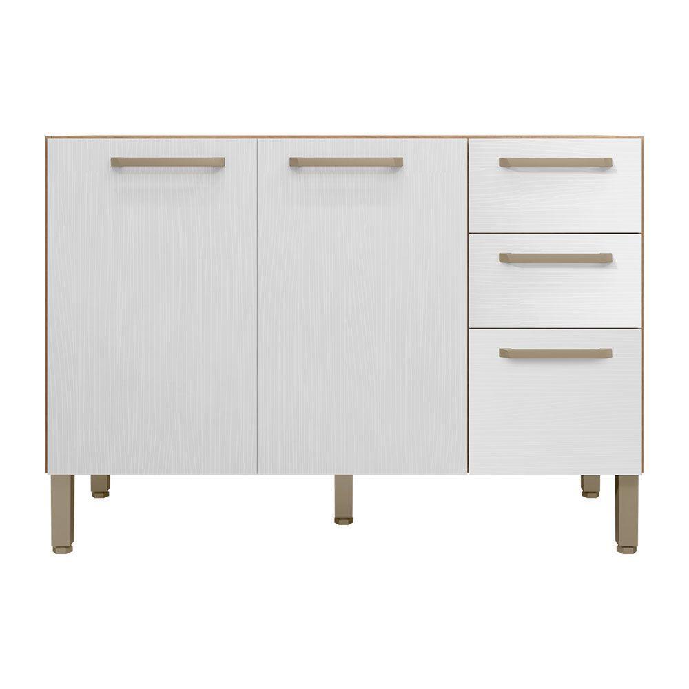 Balcão Gabinete Para Cozinha 2 Portas E 3 Gavetas Tati Freijó-supremo - Pallazio - 3