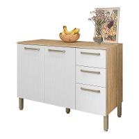 Balcão Gabinete Para Cozinha 2 Portas E 3 Gavetas Tati Freijó-supremo - Pallazio - 1