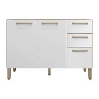 Balcão Gabinete Para Cozinha 2 Portas E 3 Gavetas Tati Freijó-supremo - Pallazio - 3