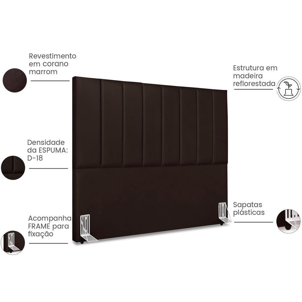 Cabeceira Casal 140cm Allia Corano Marrom Rm Marrom - 6