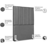 Cabeceira Solteiro 90cm Allia Corano Cinza Rm Cinza - 5