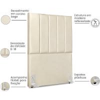 Cabeceira Solteiro 90cm Allia Corano Bege Rm Bege - 5