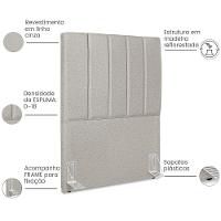 Cabeceira Solteiro 90cm Allia Linho Cinza Rm Cinza - 5