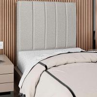 Cabeceira Solteiro 90cm Allia Linho Cinza Rm Cinza - 6