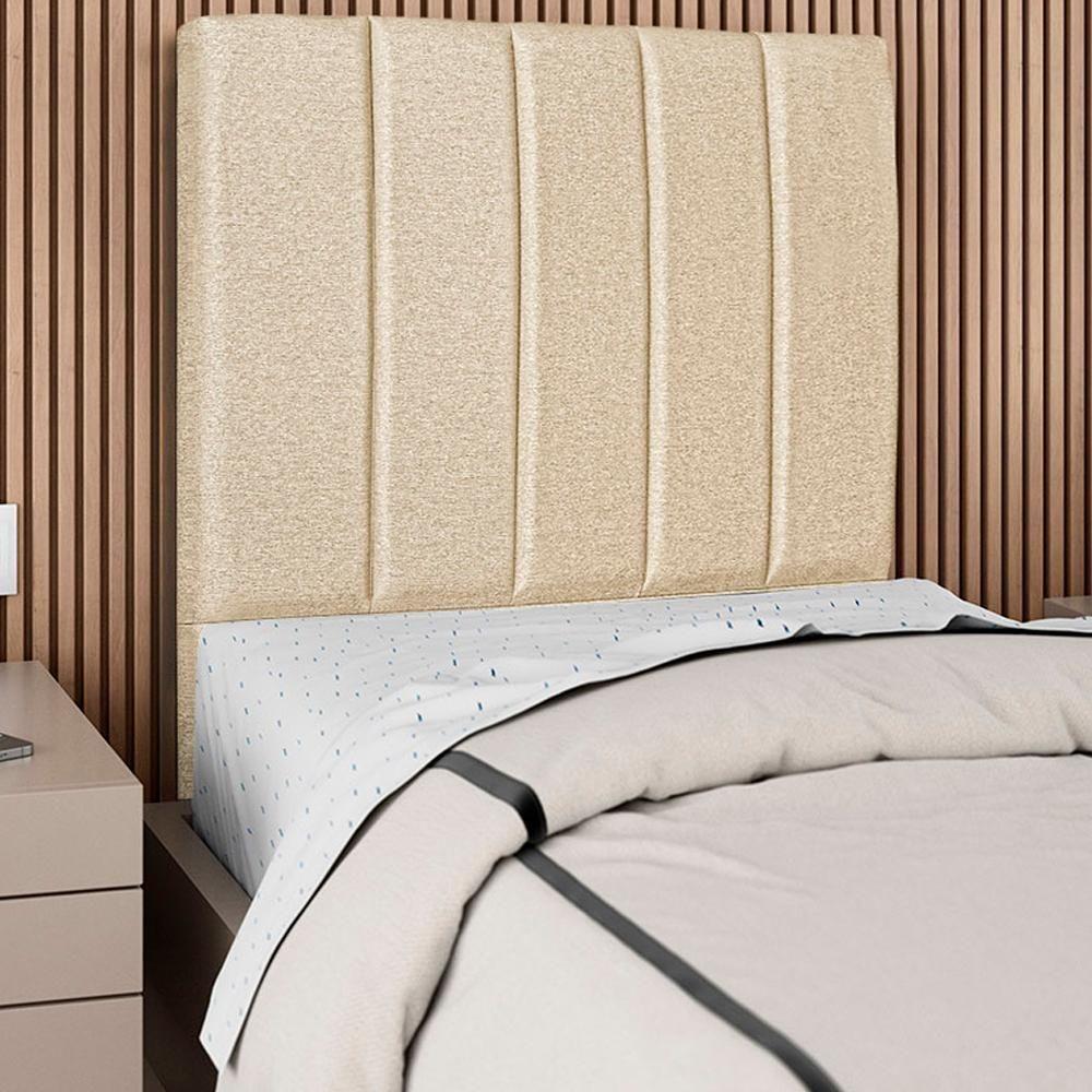 Cabeceira Solteiro 90cm Arlla Linho Bege Rm Bege - 6