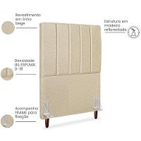Cabeceira Solteiro 90cm Arlla Linho Bege Rm Bege - 5