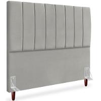 Cabeceira Casal 140cm Arlla Suede Cinza Claro Rm Cinza Claro - 1