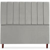 Cabeceira Casal 140cm Arlla Suede Cinza Claro Rm Cinza Claro - 3