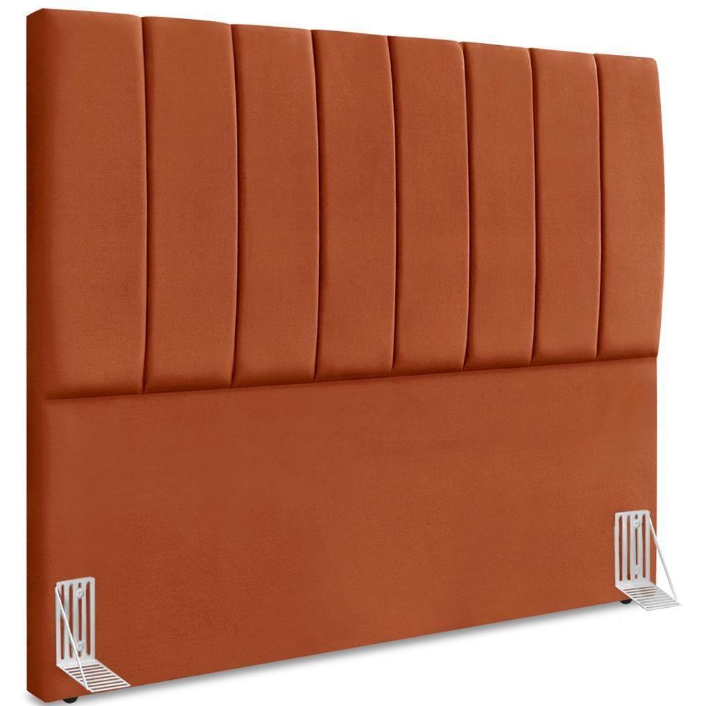 Cabeceira Casal 140cm Allia Suede Terracota Rm Terracota - 1