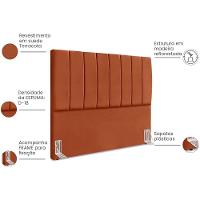 Cabeceira Casal 140cm Allia Suede Terracota Rm Terracota