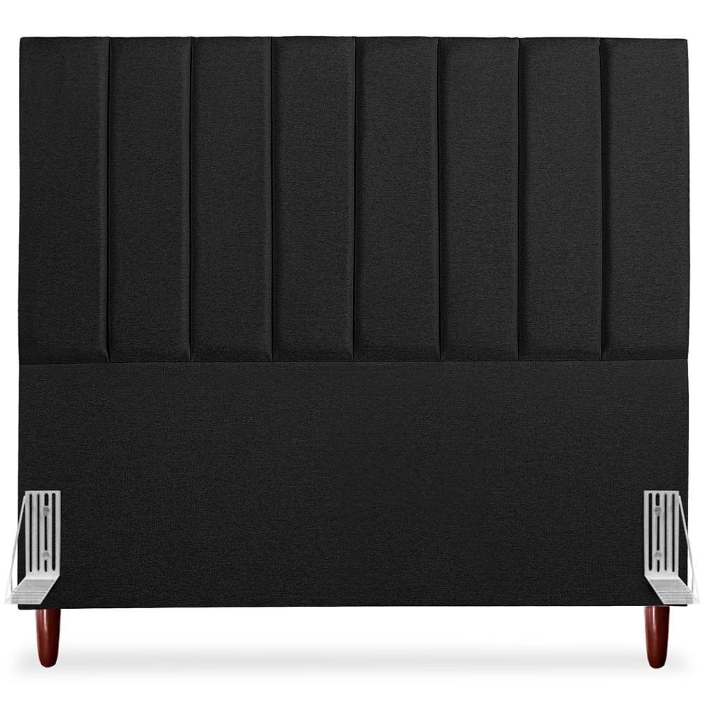 Cabeceira Casal 140cm Arlla Linho Preto Rm Preto - 3
