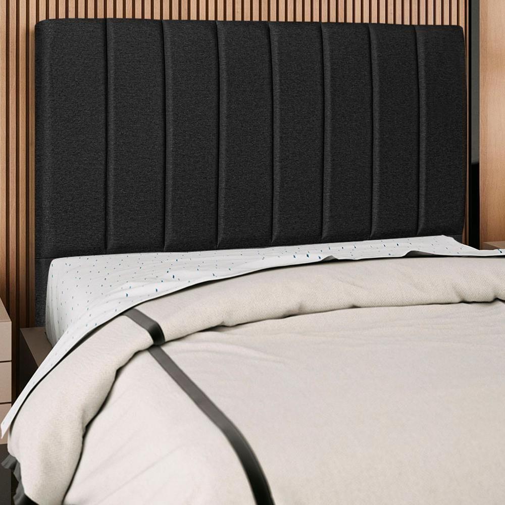 Cabeceira Casal 140cm Arlla Linho Preto Rm Preto - 6