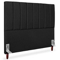 Cabeceira Casal 140cm Arlla Linho Preto Rm Preto - 1