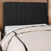 Cabeceira Casal 140cm Arlla Linho Preto Rm Preto - 6