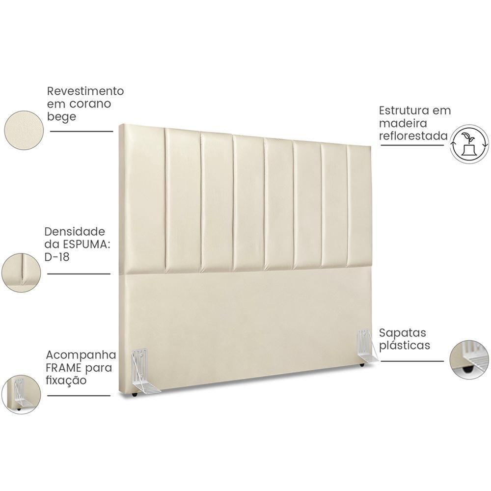 Cabeceira Queen 160cm Allia Corano Bege Rm Bege - 5