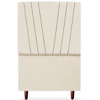 Cabeceira Solteiro 90cm Bell Suede Bege Rm Bege - 3